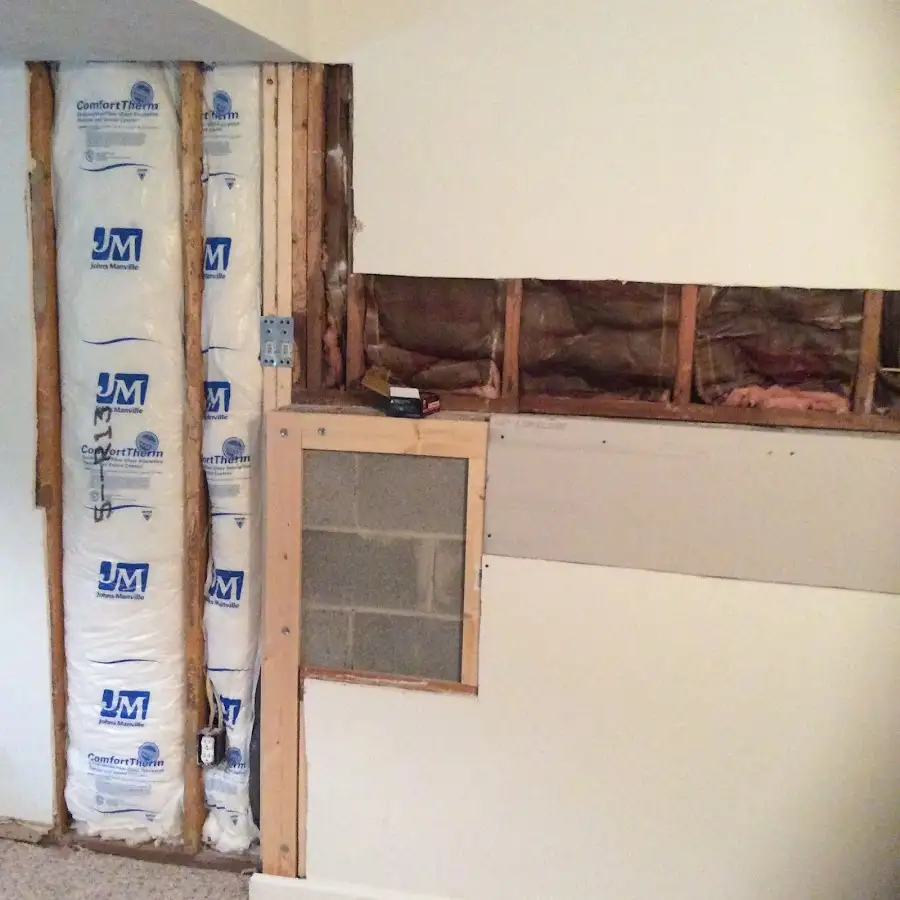 Wall insulation replacement during Contents Cleaning & Restoration in Edwardsville